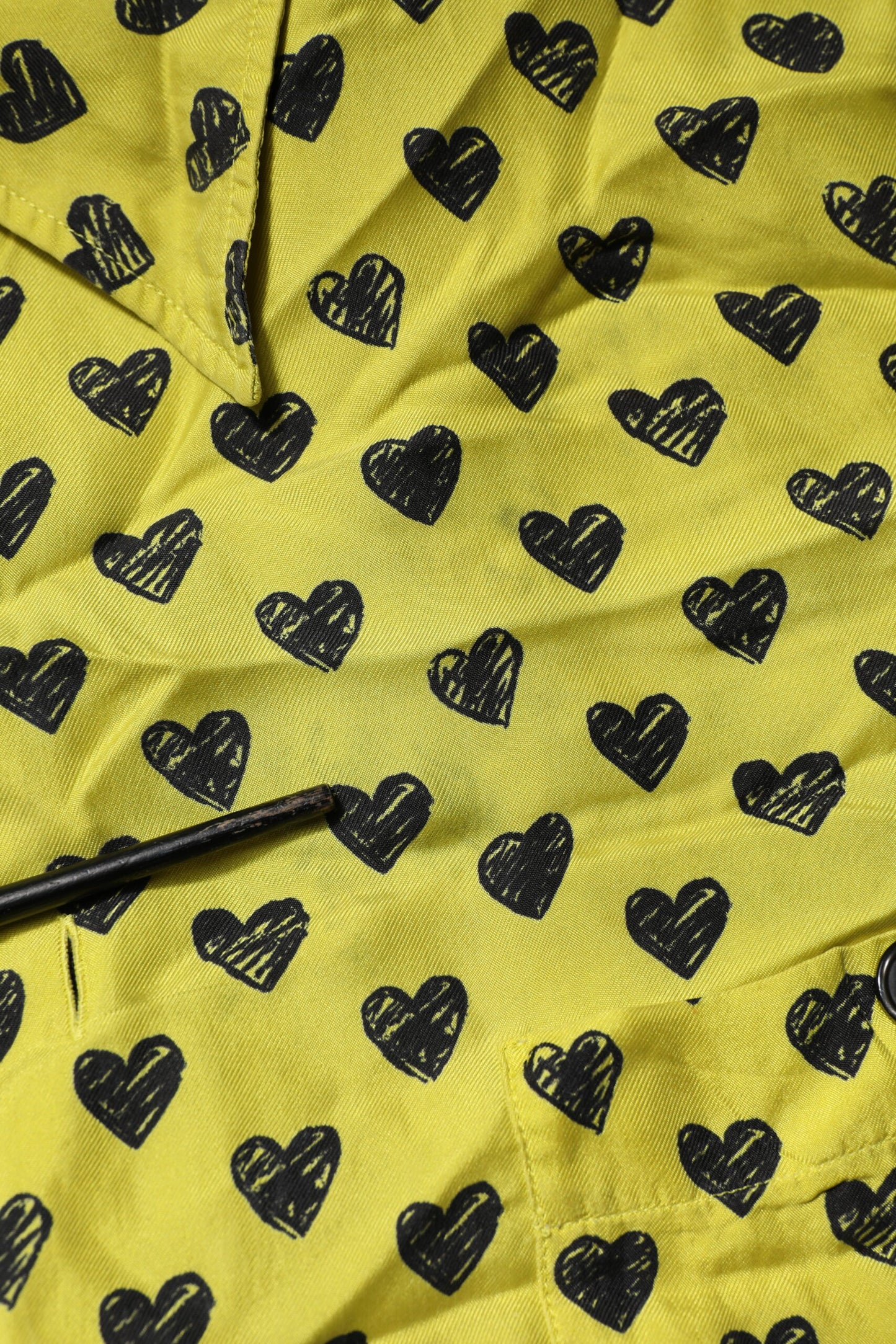 Dolce &amp; Gabbana Gelbes Herz Kurzarm Herren Freizeithemd