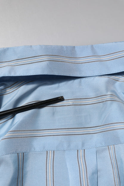 Dolce &amp; Gabbana Hellblaues MARTINI-gestreiftes formelles Hemd