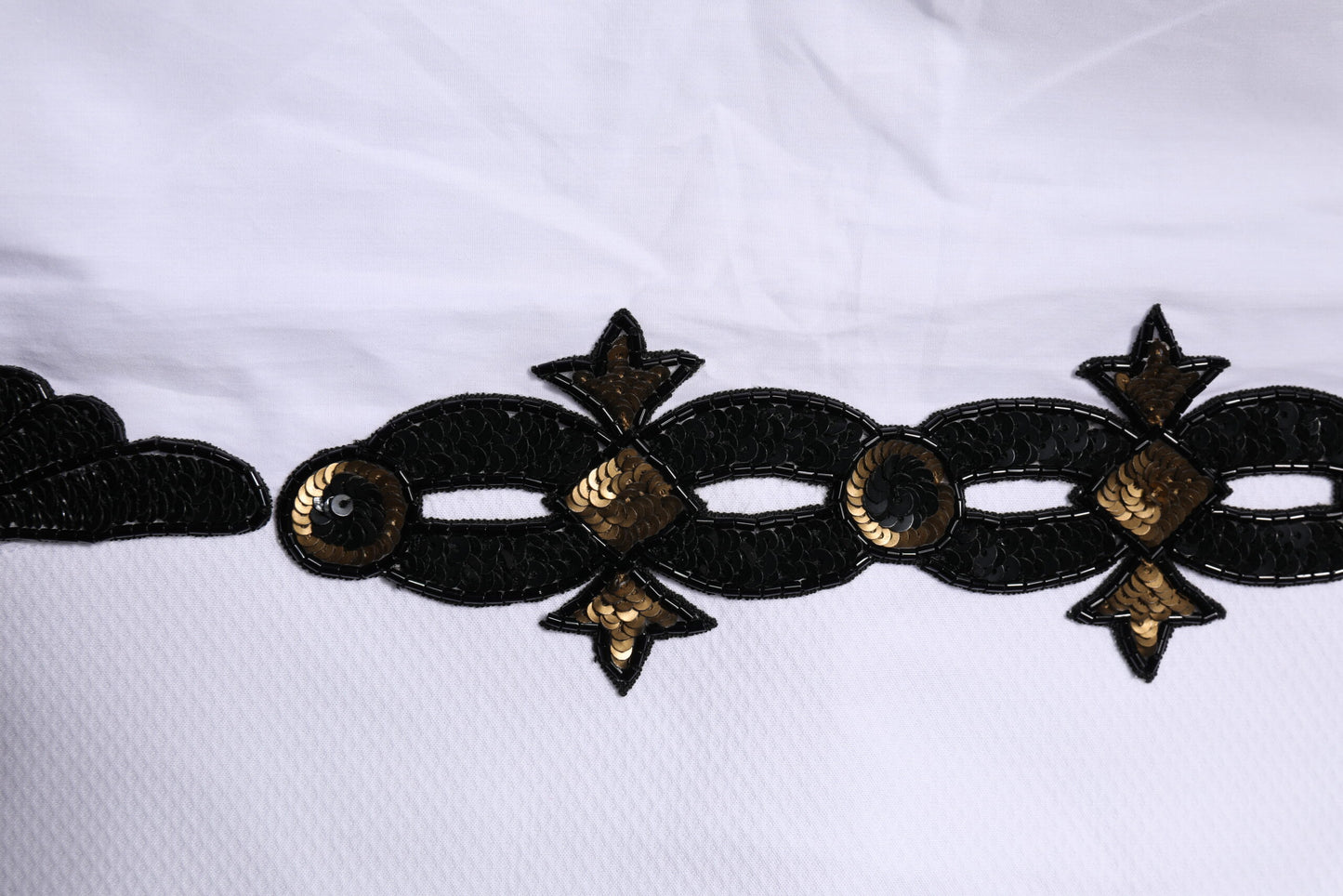 Dolce &amp; Gabbana – Weißes, mit GOLD verziertes formelles Herrenhemd