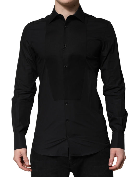 Dolce & Gabbana Black GOLD Long Sleeves Dress Formal Shirt