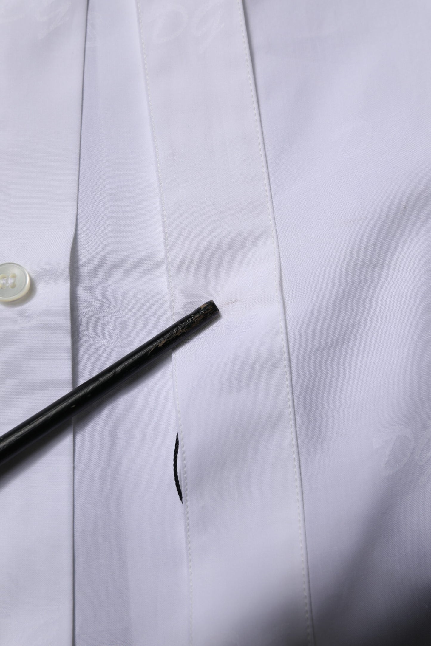 Dolce &amp; Gabbana Weiß GOLD Langarm-Kleid Formelles Hemd