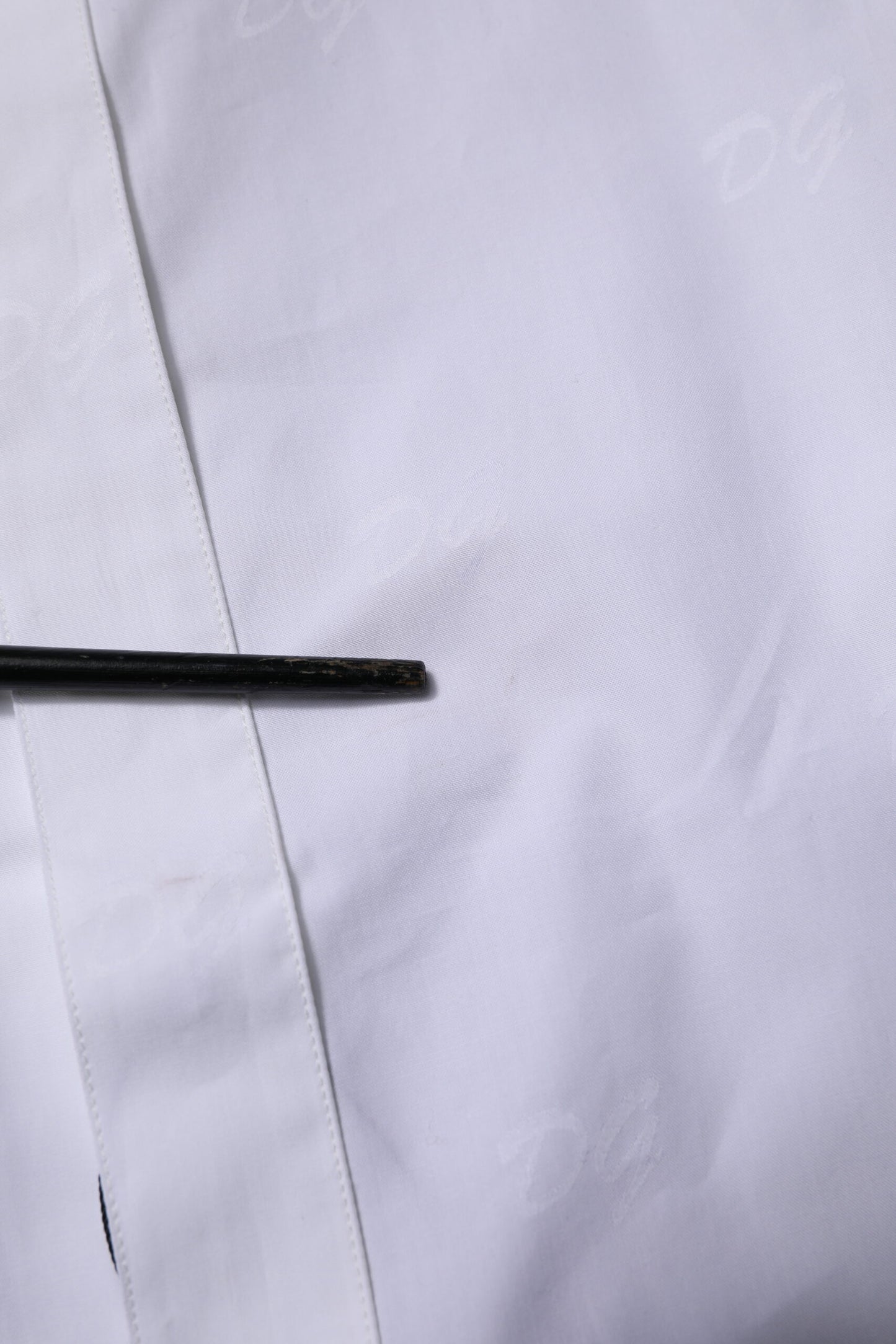 Dolce &amp; Gabbana Weiß GOLD Langarm-Kleid Formelles Hemd