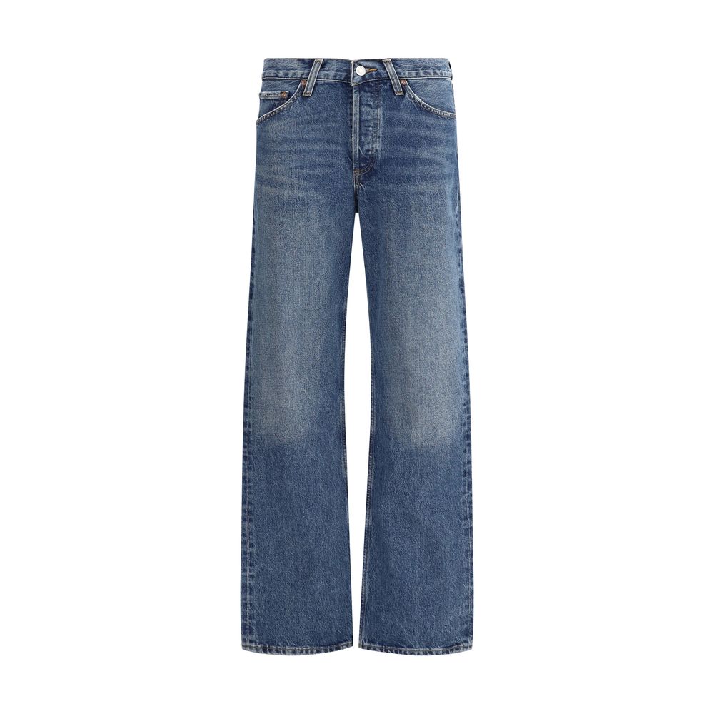 Agolde Blaue Baumwoll-Jeans mit geradem Bein