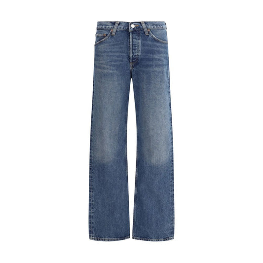 Agolde Blaue Baumwoll-Jeans mit geradem Bein