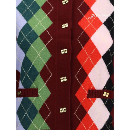 Ganni Cardigan aus Merinowolle in Multicolor