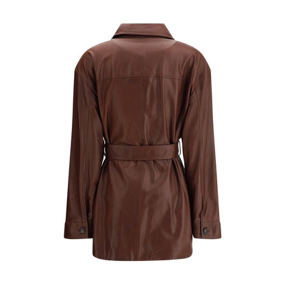 Brunello Cucinelli Lederjacke in Braun