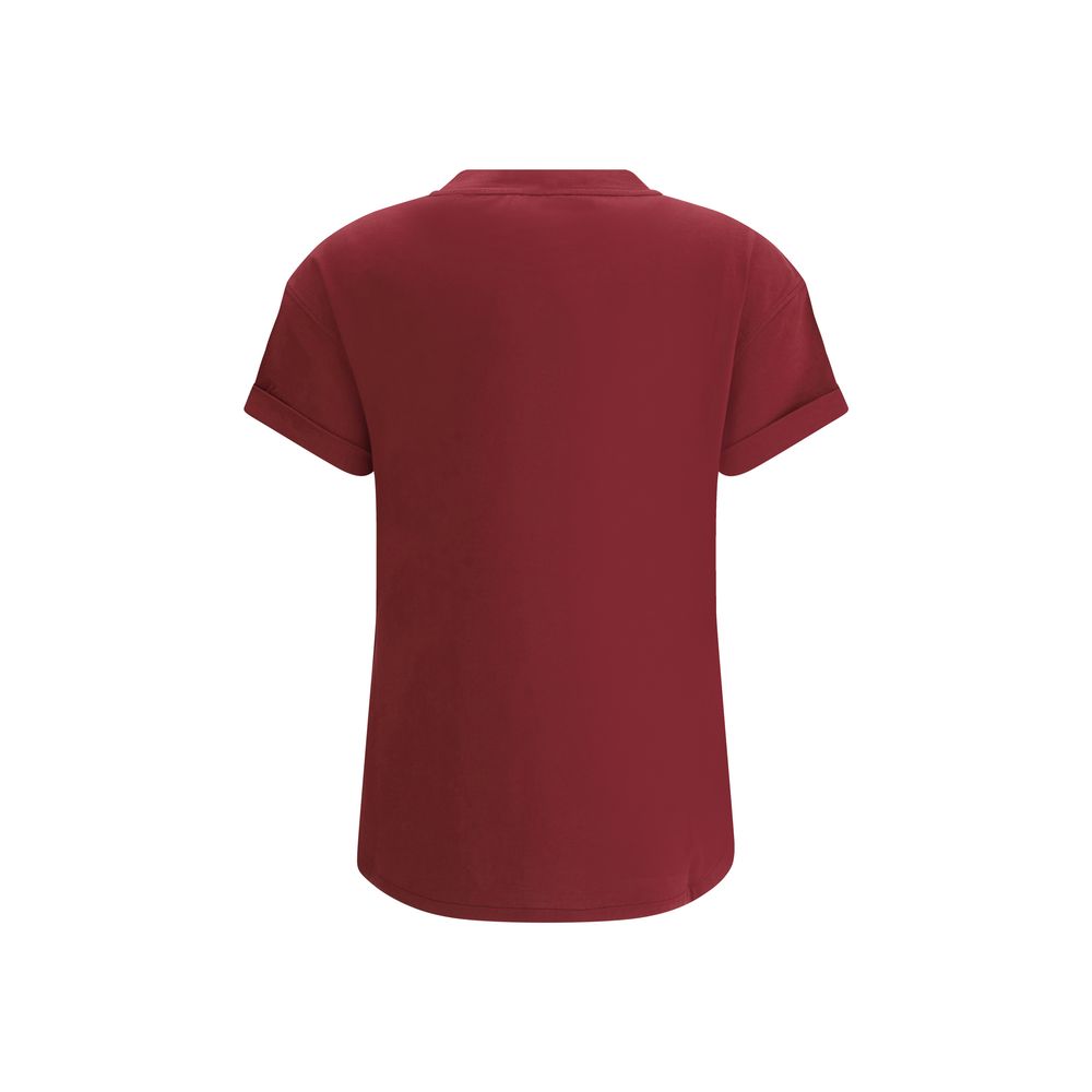 Brunello Cucinelli T-Shirt aus Baumwolle in Bordeaux