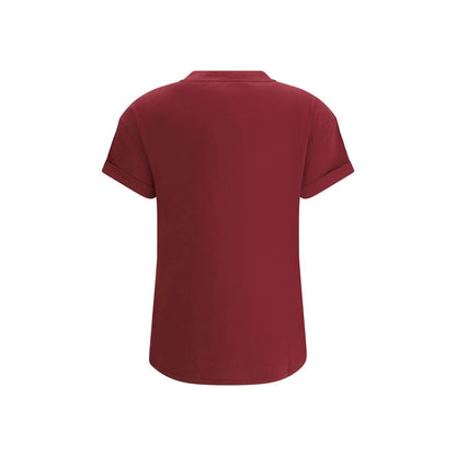 Brunello Cucinelli T-Shirt aus Baumwolle in Bordeaux