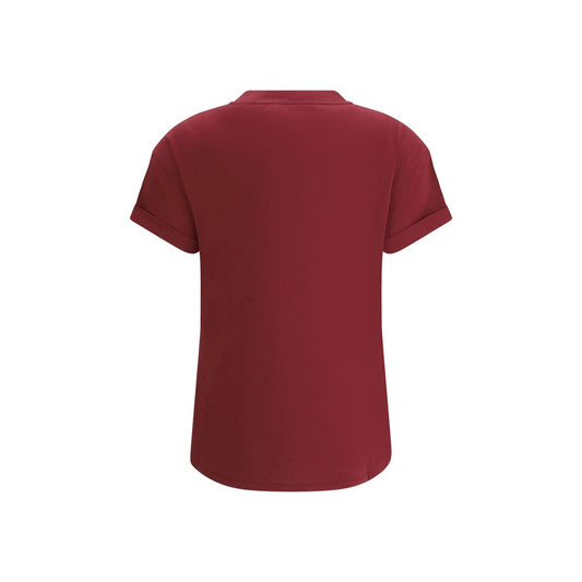 Brunello Cucinelli T-Shirt aus Baumwolle in Bordeaux