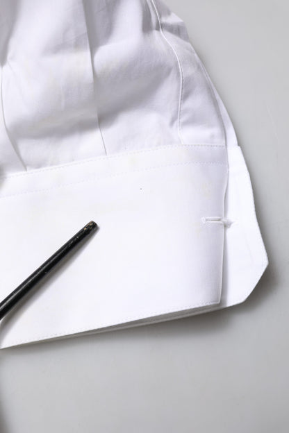 Dolce &amp; Gabbana Weiß GOLD Bib Popeline Kleid Herren Formelles Hemd