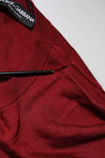 Dolce &amp; Gabbana Kaschmir-Sweatshirt mit Rundhalsausschnitt, kastanienbraun