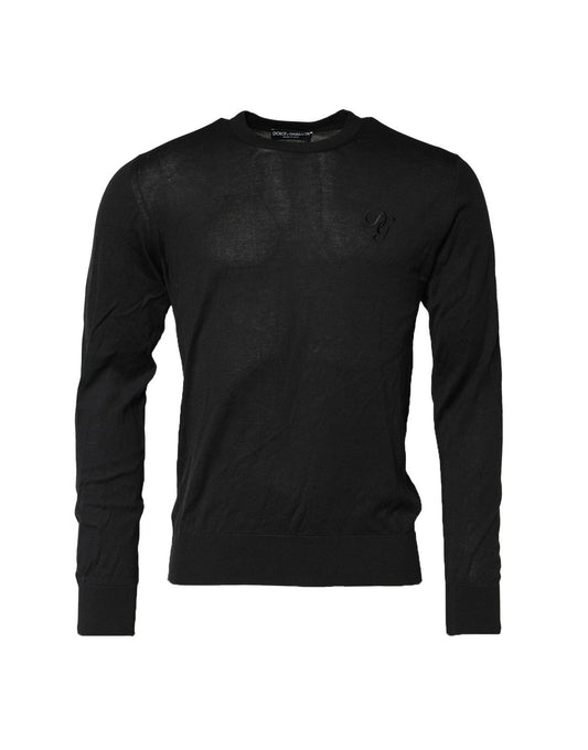 Dolce &amp; Gabbana Dunkelgraues Sweatshirt aus Baumwolle mit DG-Logo