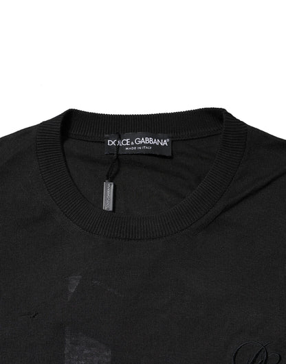 Dolce &amp; Gabbana Dunkelgraues Sweatshirt aus Baumwolle mit DG-Logo