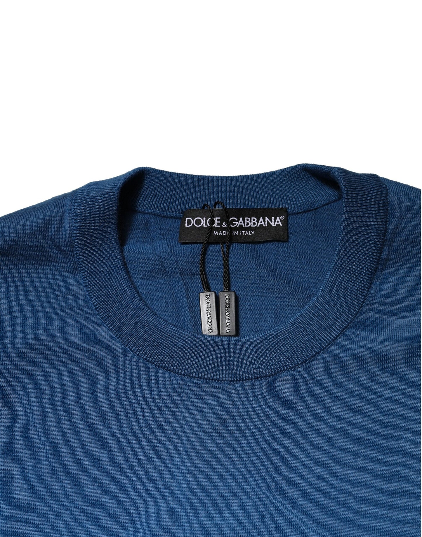 Dolce &amp; Gabbana Blauer Kaschmir-Sweatshirtpullover mit Rundhalsausschnitt