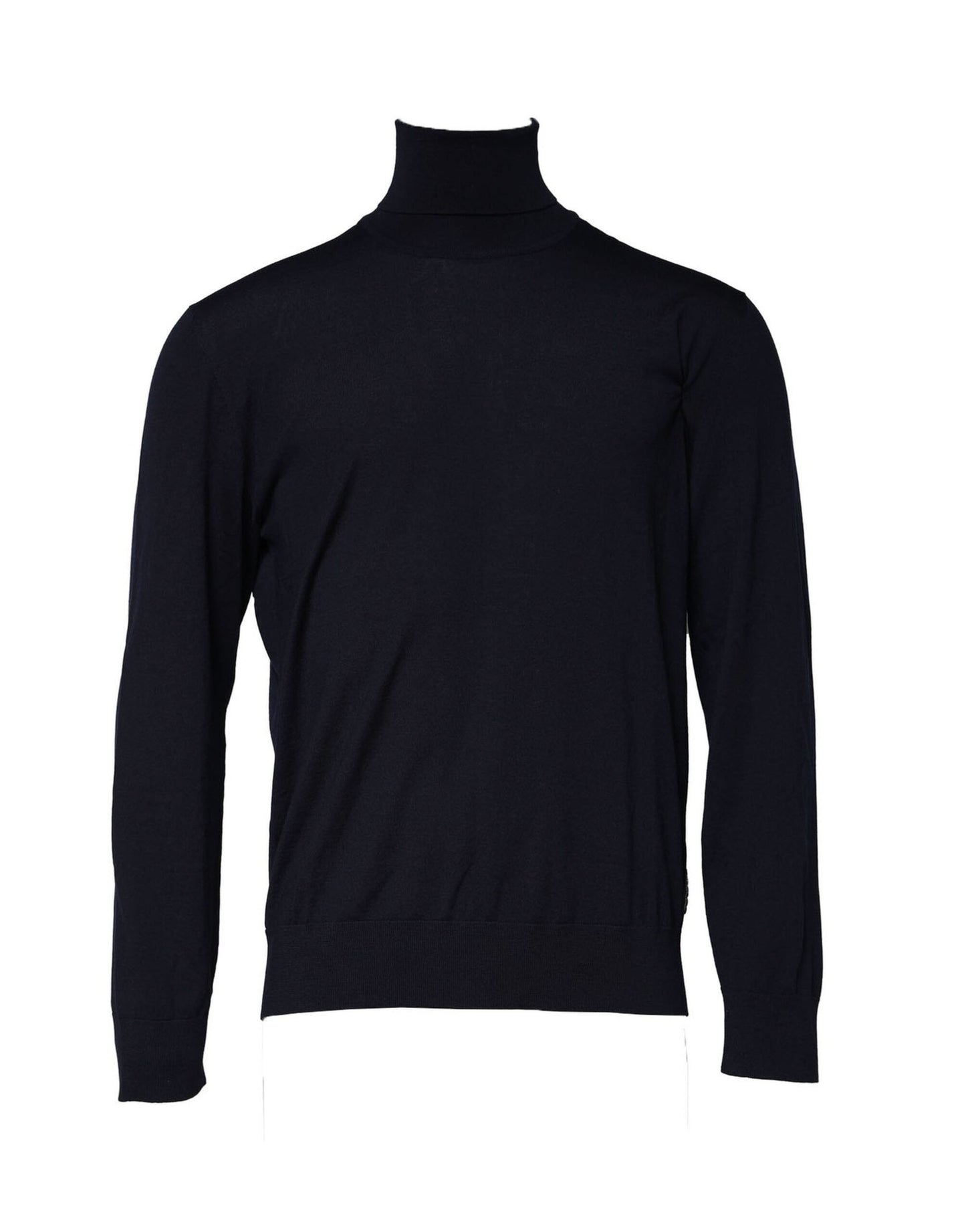Dolce &amp; Gabbana, blauer Pullover mit Rollkragen und langen Ärmeln