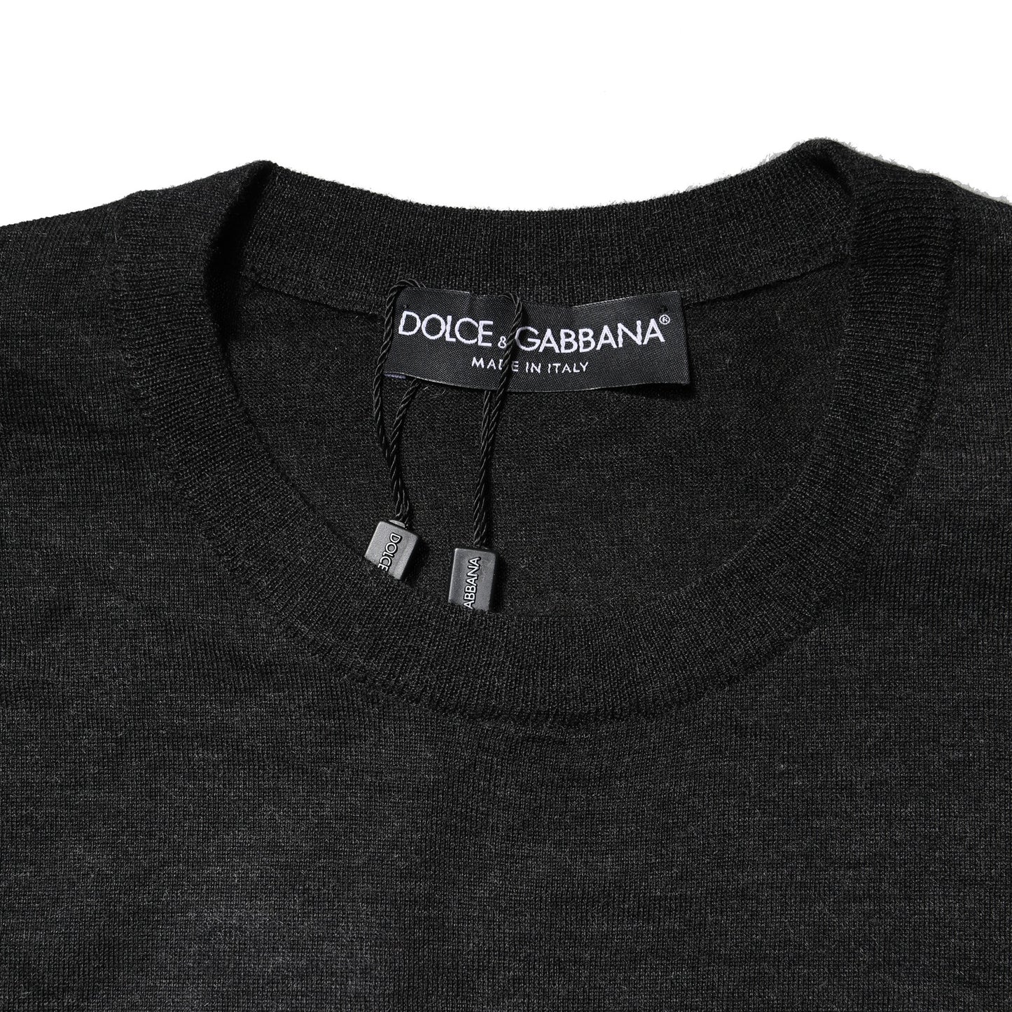 Dolce &amp; Gabbana Grauer Kaschmir-Sweatshirtpullover mit Rundhalsausschnitt