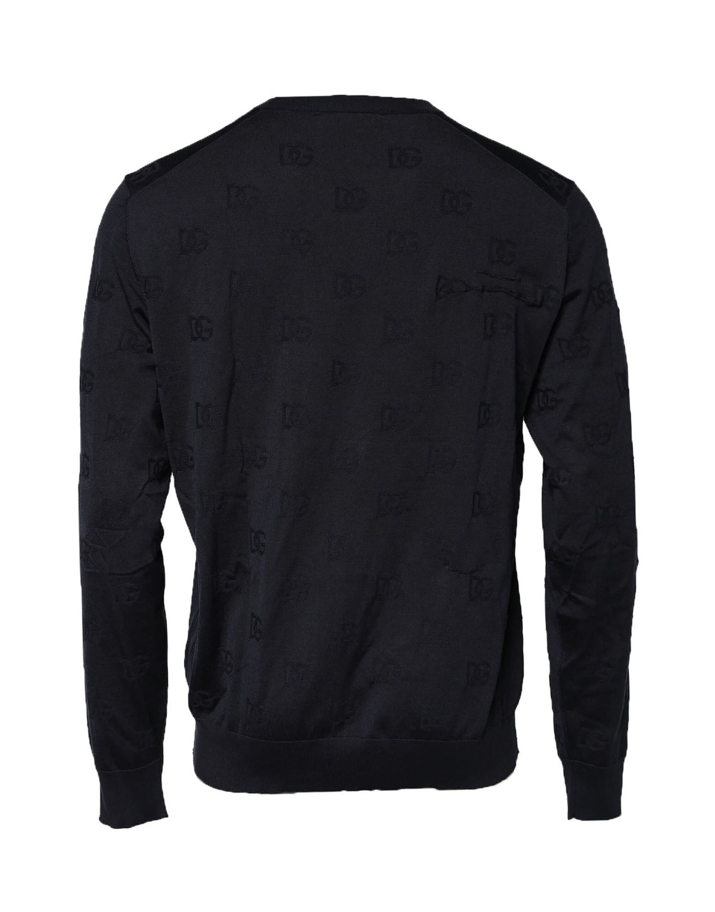 Dolce &amp; Gabbana – Schwarzes Sweatshirt aus Seide mit Rundhalsausschnitt