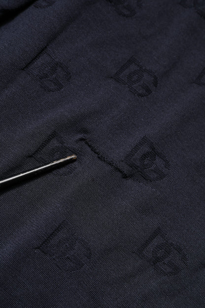 Dolce &amp; Gabbana – Schwarzes Sweatshirt aus Seide mit Rundhalsausschnitt