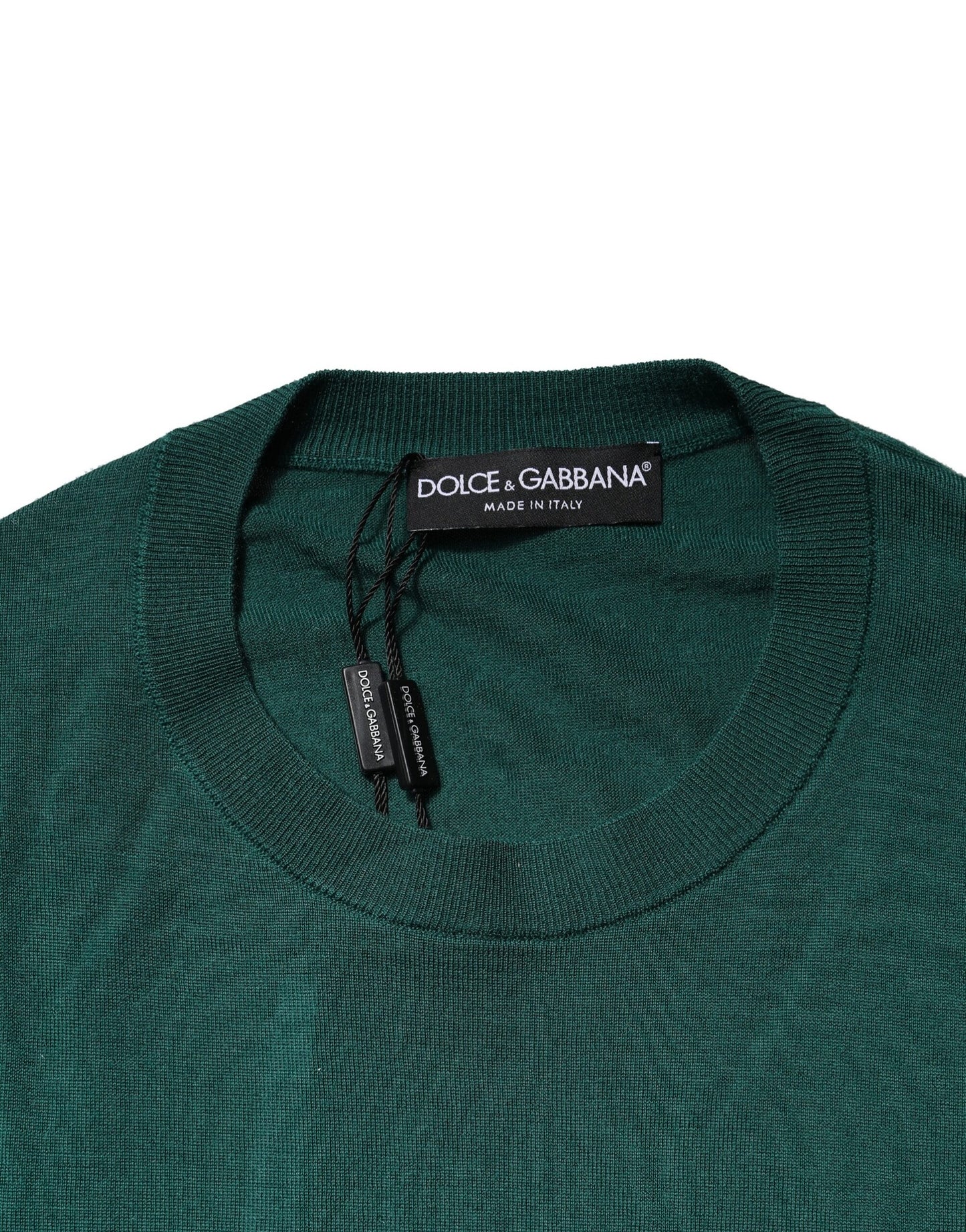 Dolce &amp; Gabbana Grüner Kaschmir-Sweatshirtpullover mit Rundhalsausschnitt