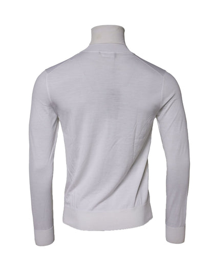Dolce &amp; Gabbana Weißer Rollkragenpullover aus Wolle für Herren