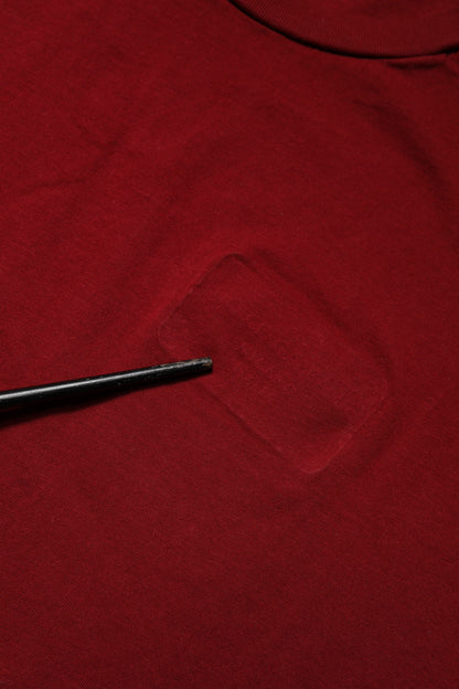 Dolce &amp; Gabbana Dunkelrotes Herren-T-Shirt mit Rundhalsausschnitt und kurzen Ärmeln