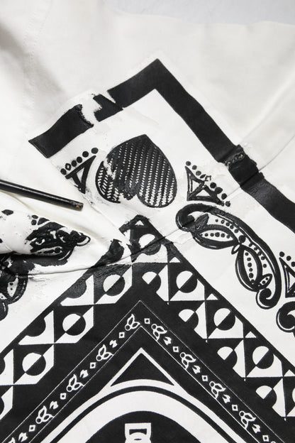 Dolce &amp; Gabbana Weißes Bandana-T-Shirt aus Baumwolle für Herren mit Rundhalsausschnitt