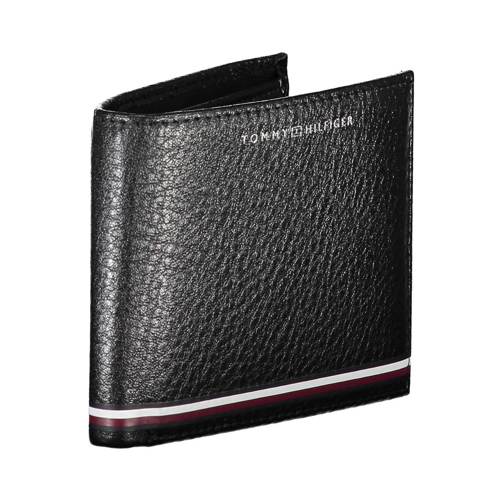 Tommy Hilfiger – Schwarze Lederbrieftasche für Herren