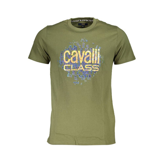 Grünes Baumwoll-T-Shirt der Cavalli Class