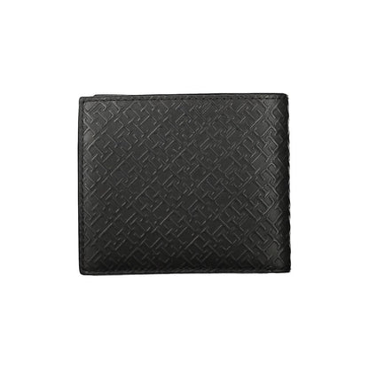 Tommy Hilfiger – Elegante schwarze Lederbrieftasche mit mehreren Fächern