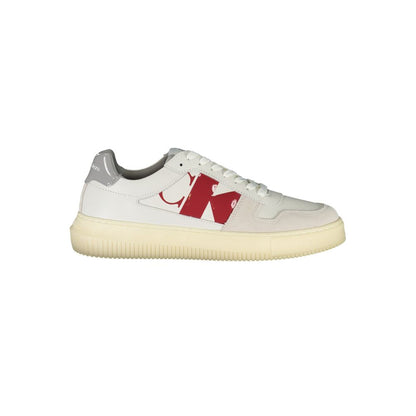 Calvin Klein – Elegante weiße Schnür-Sneaker mit Kontrastdetails