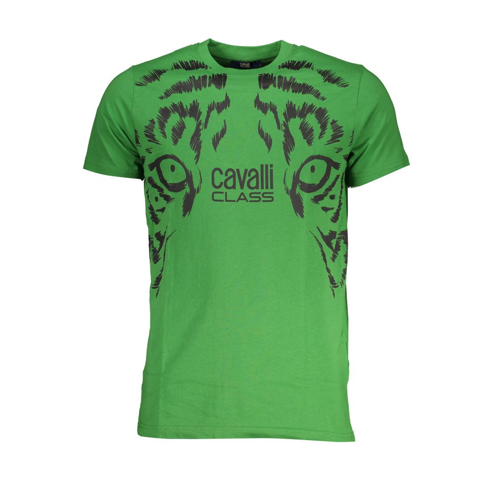Grünes Baumwoll-T-Shirt der Cavalli Class