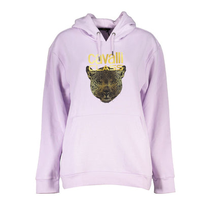Cavalli Class Lila Baumwollpullover für Damen