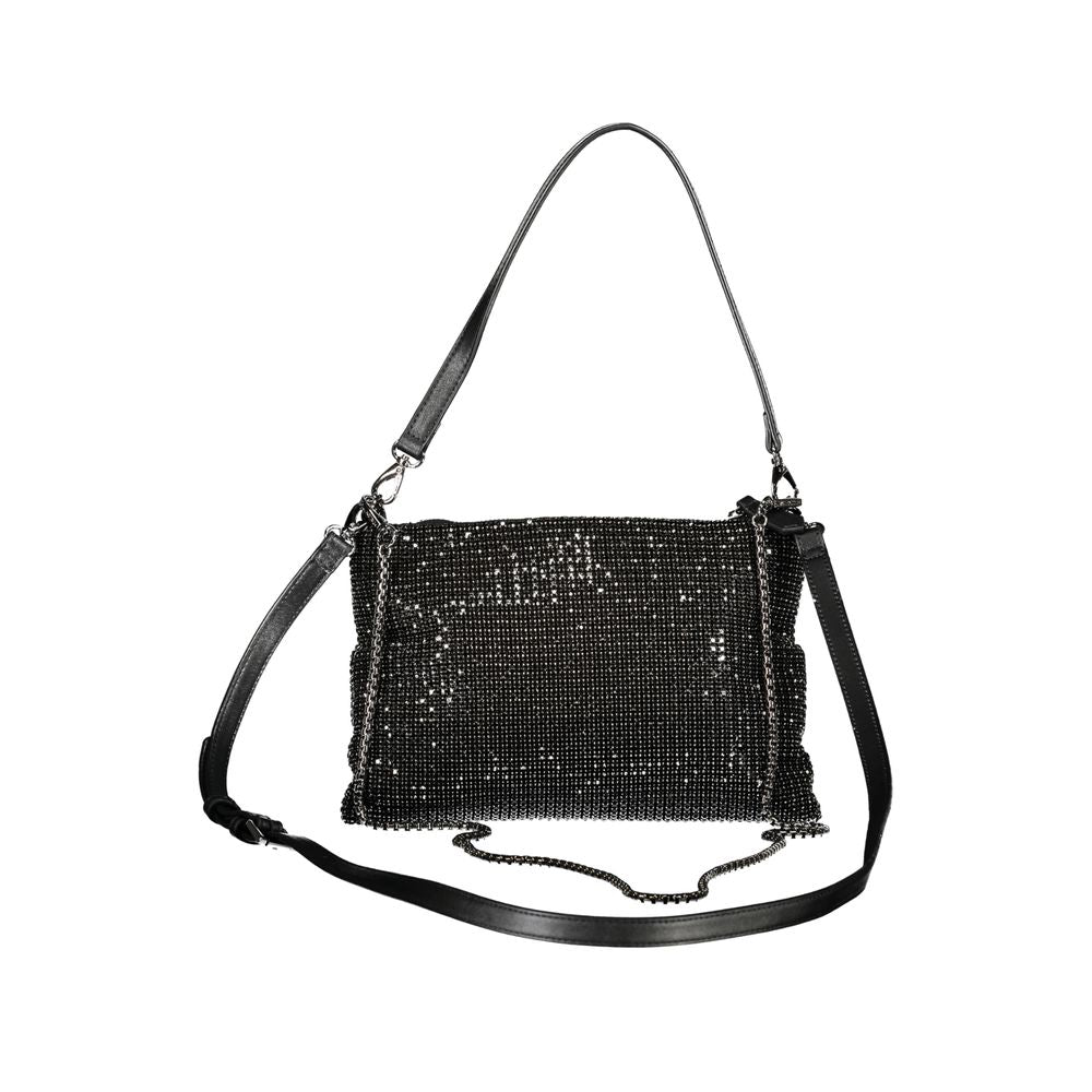 Mario Valentino Schwarze Polyester-Damenhandtasche mit Strassdetails
