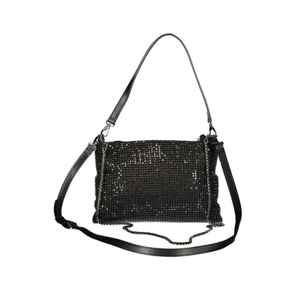 Mario Valentino Schwarze Polyester-Damenhandtasche mit Strassdetails