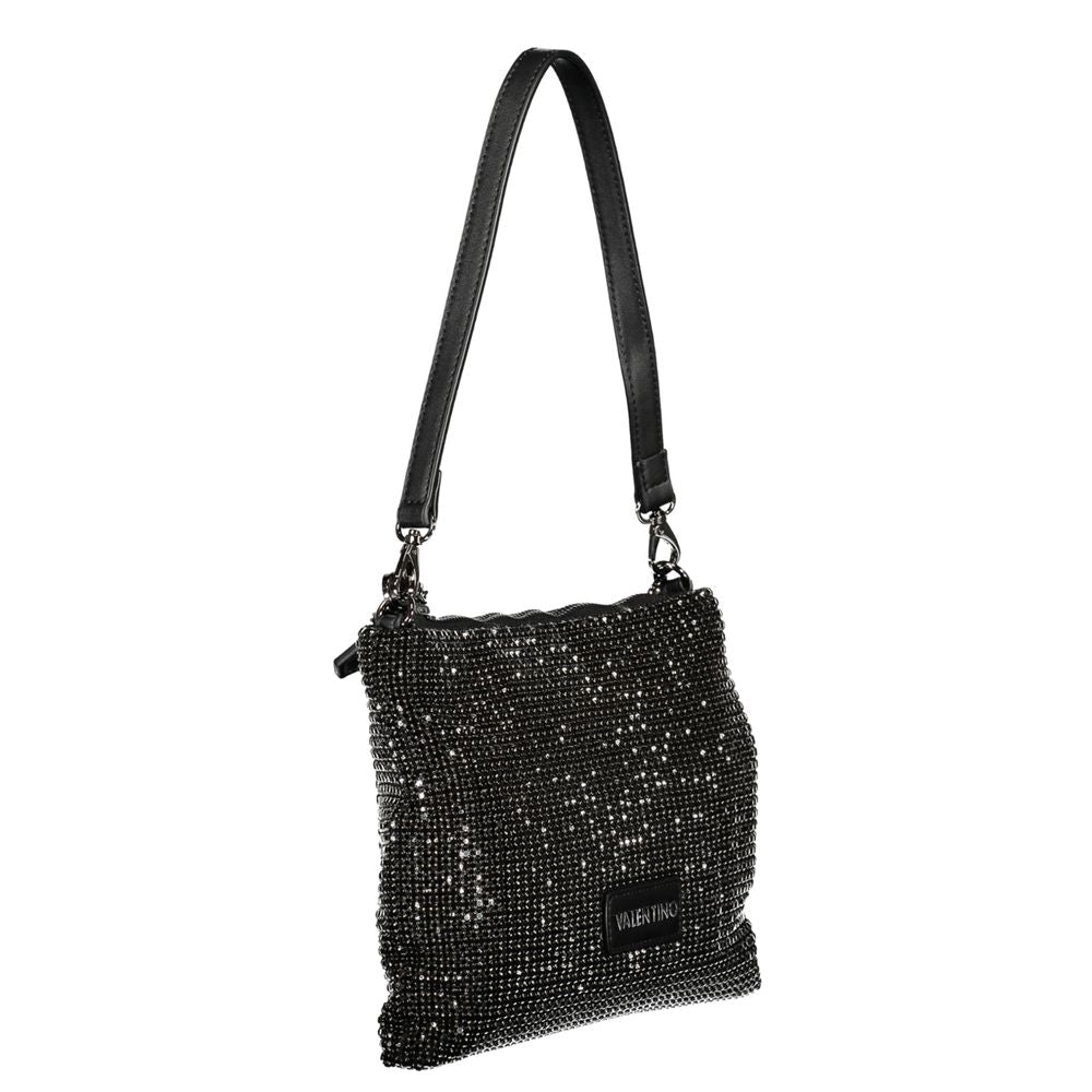Mario Valentino Schwarze Polyester-Damenhandtasche mit Strassdetails