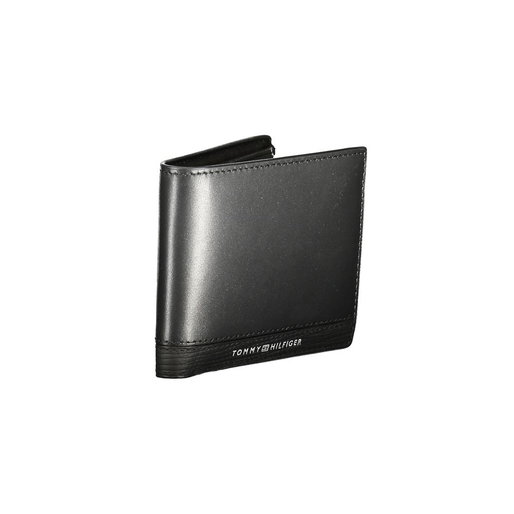 Tommy Hilfiger – Schwarze Lederbrieftasche für Herren
