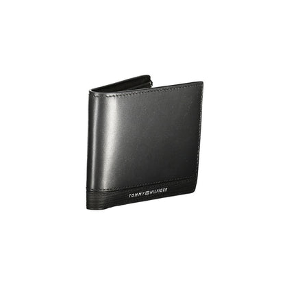 Tommy Hilfiger – Schwarze Lederbrieftasche für Herren