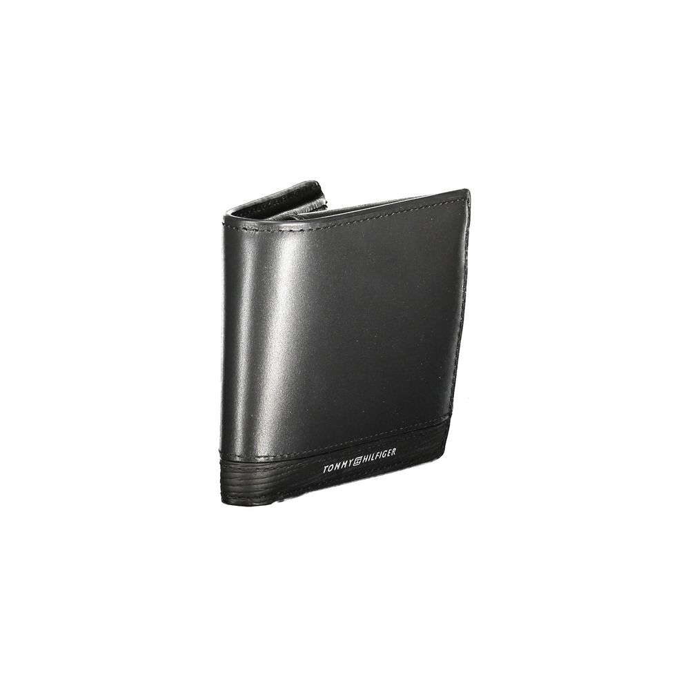 Tommy Hilfiger – Schwarze Lederbrieftasche für Herren
