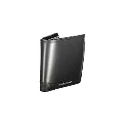 Tommy Hilfiger – Schwarze Lederbrieftasche für Herren