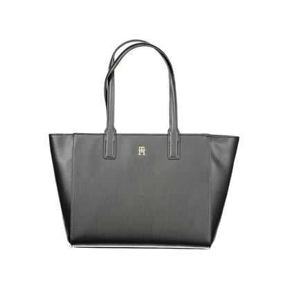 Tommy Hilfiger – Schwarze Handtasche aus recyceltem Polyester für Damen