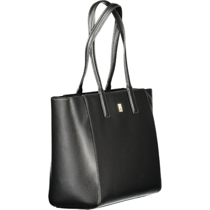 Tommy Hilfiger – Schwarze Handtasche aus recyceltem Polyester für Damen