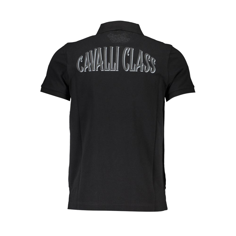 Cavalli Class Poloshirt aus schwarzer Baumwolle für Herren