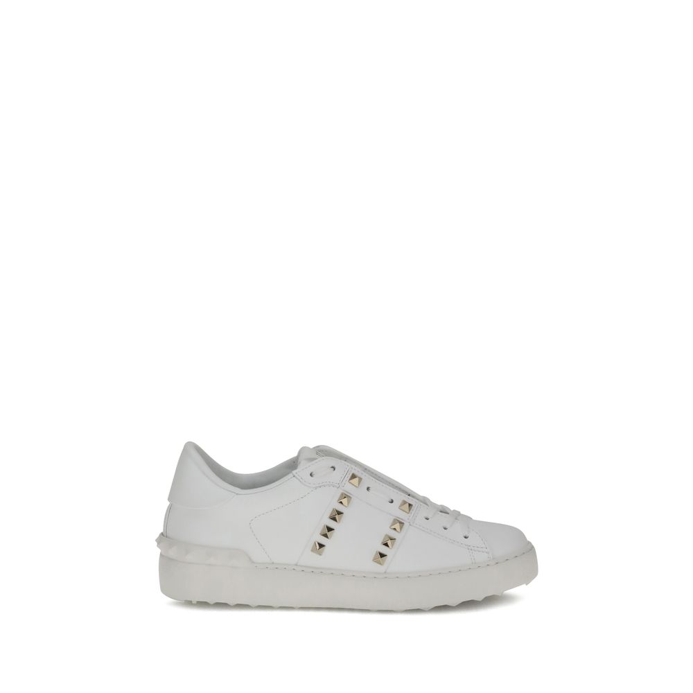 Valentino Garavani Weiße Kalbsleder-Sneaker Bos Taurus mit niedrigem Schaft