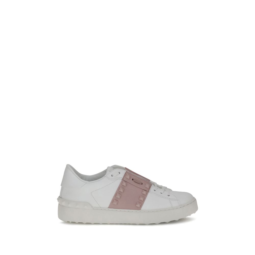 Valentino Garavani Weiße Kalbsleder-Sneaker Bos Taurus mit niedrigem Schaft