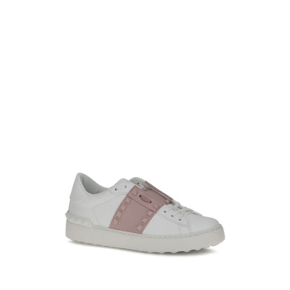 Valentino Garavani Weiße Kalbsleder-Sneaker Bos Taurus mit niedrigem Schaft