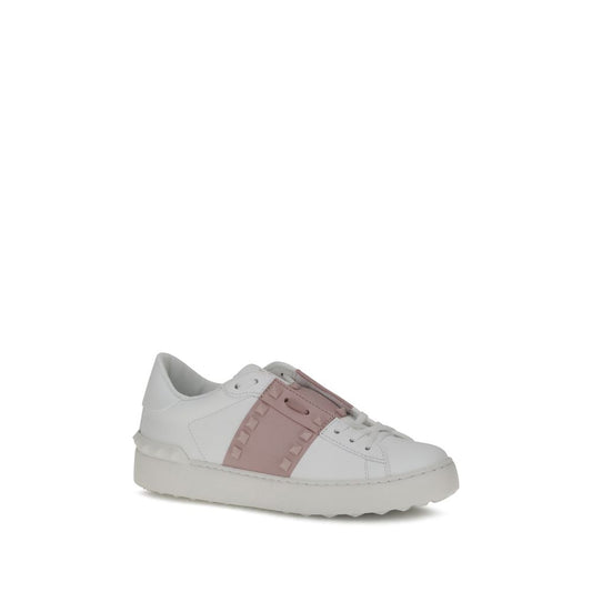Valentino Garavani Weiße Kalbsleder-Sneaker Bos Taurus mit niedrigem Schaft