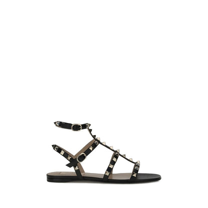 Valentino Garavani Schwarze Kalbsleder-Sandalen Modell Bos Taurus