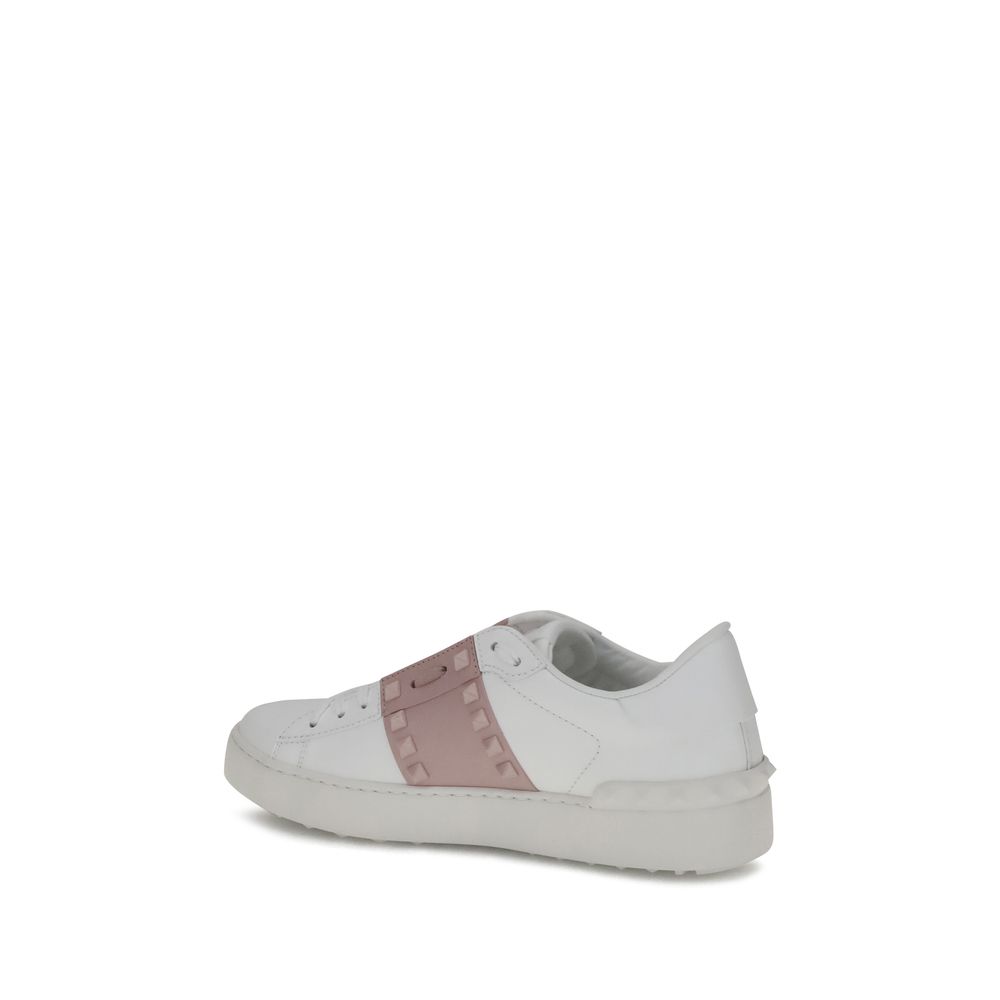Valentino Garavani Weiße Kalbsleder-Sneaker Bos Taurus mit niedrigem Schaft