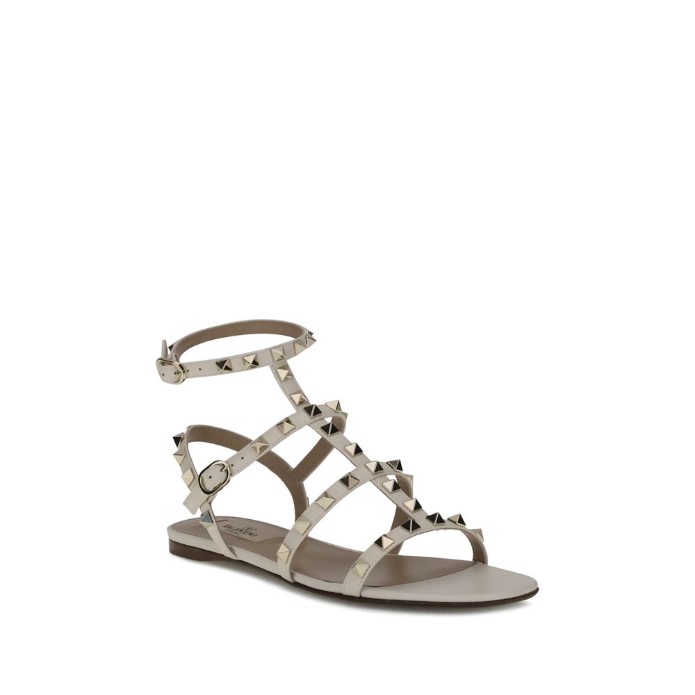 Valentino Garavani Sandalen aus weißem Kalbsleder, Modell Bos Taurus