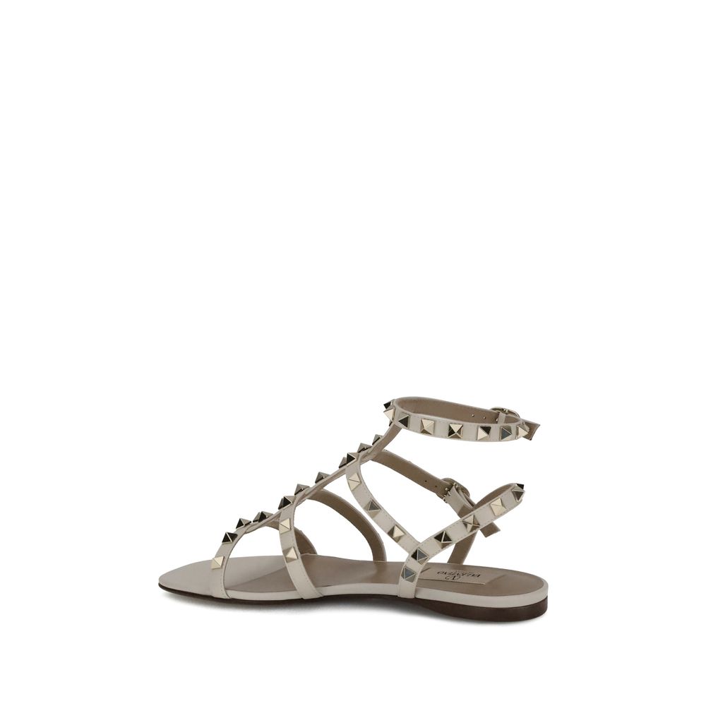 Valentino Garavani Sandalen aus weißem Kalbsleder, Modell Bos Taurus